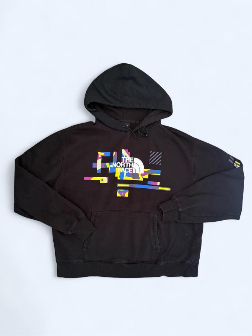 The North Face Men’s Black Crewneck Hoodie with Multicolor Graphic